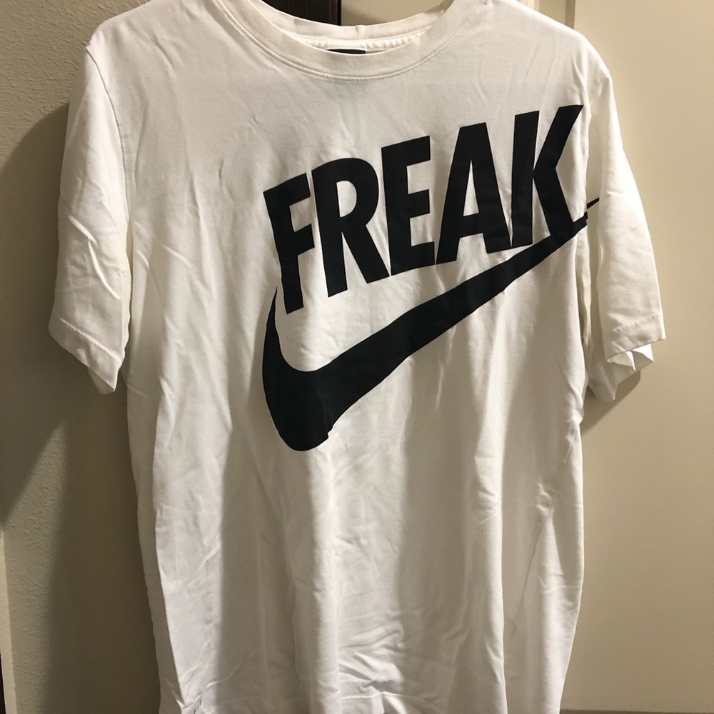 Nike ‘Freak’ white t-shirt.